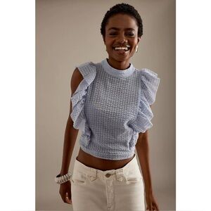 Maeve Light Blue Ruffle Blouse